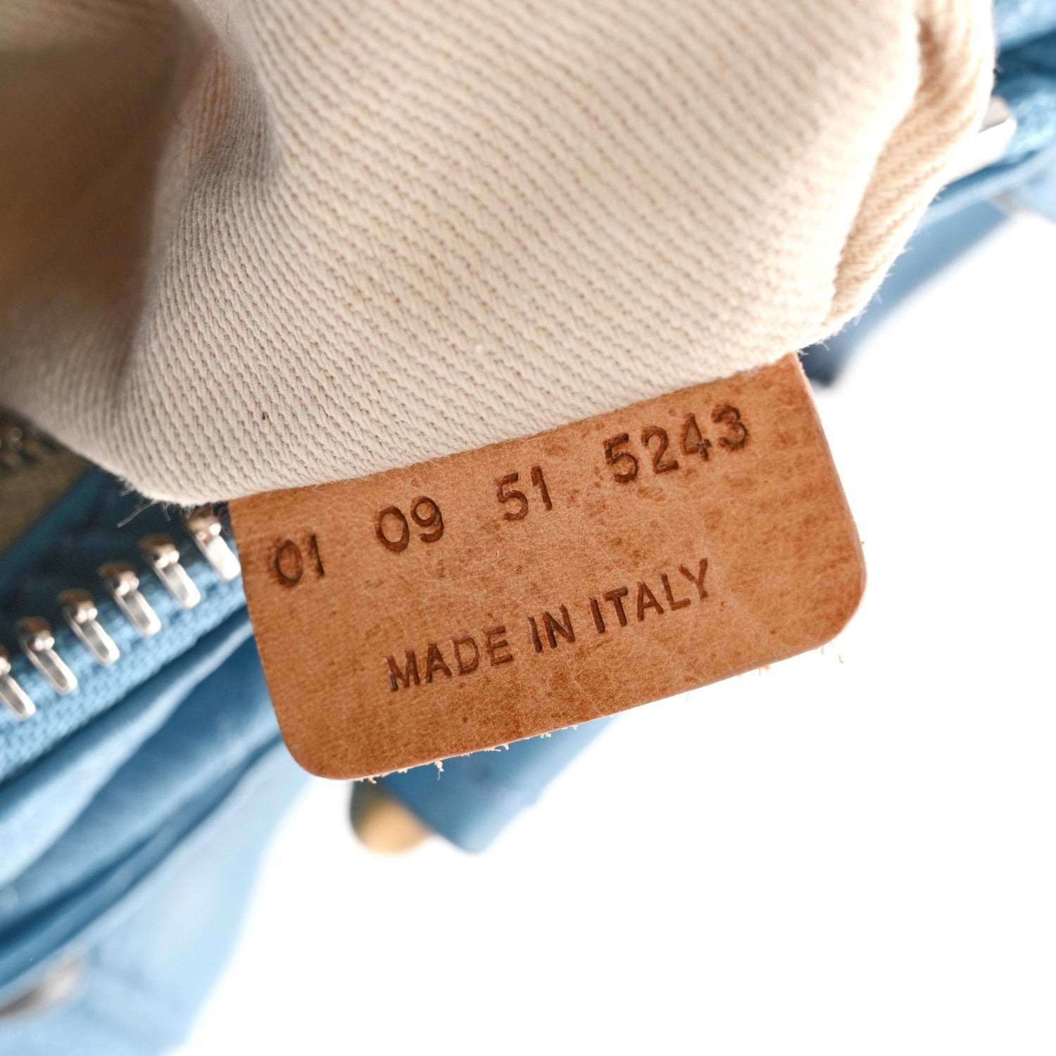 Calfskin Medium Paddington Satchel Light Blue