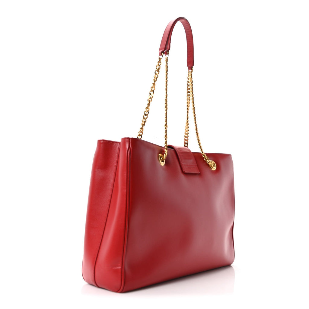Grain De Poudre Classic Monogram Shopping Bag Red