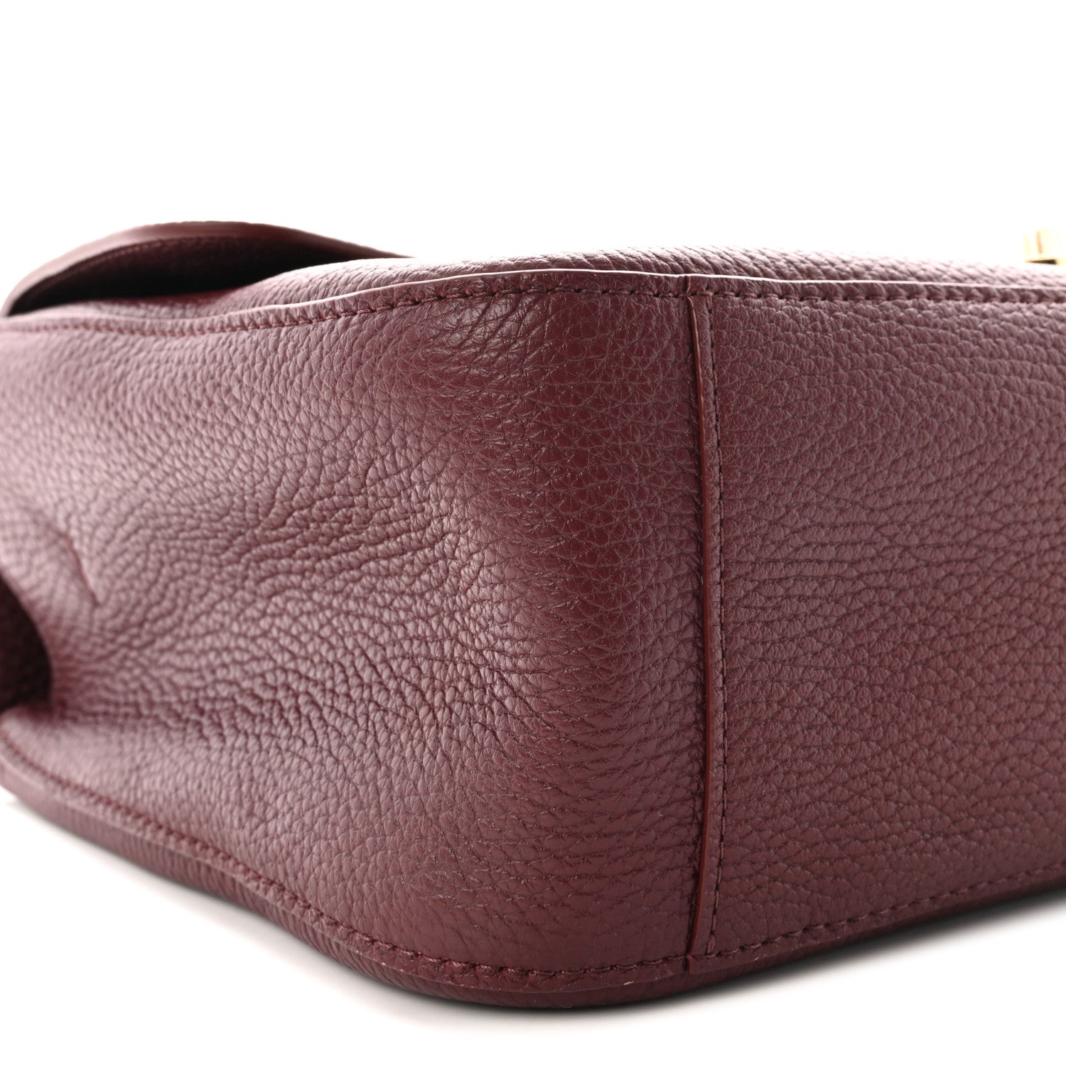 Grained Calfskin Small Souplissimo Maxi Flap Burgundy