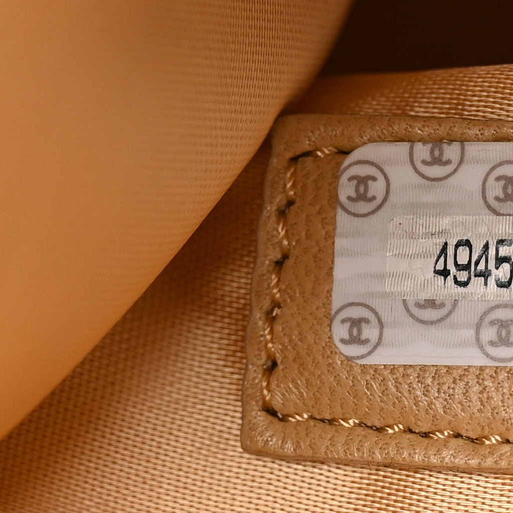 Caviar Flap Shoulder Bag Beige