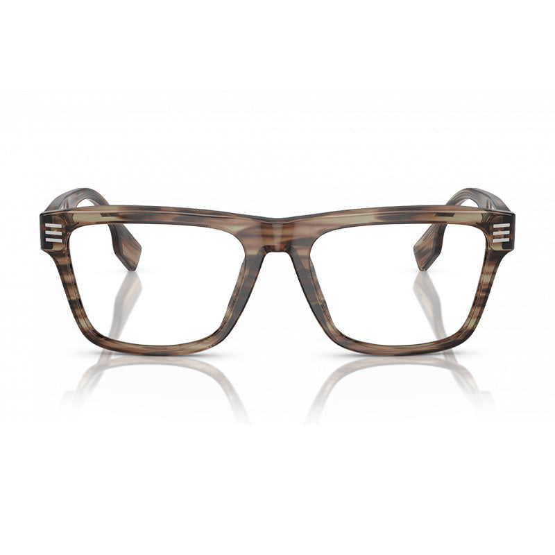 Burberry Eyeglasses Square Full Rim, Green Frame and Clear Demo Lenses Lens BE23874098