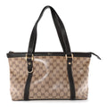 Crystal Monogram Medium Abbey Tote Brown