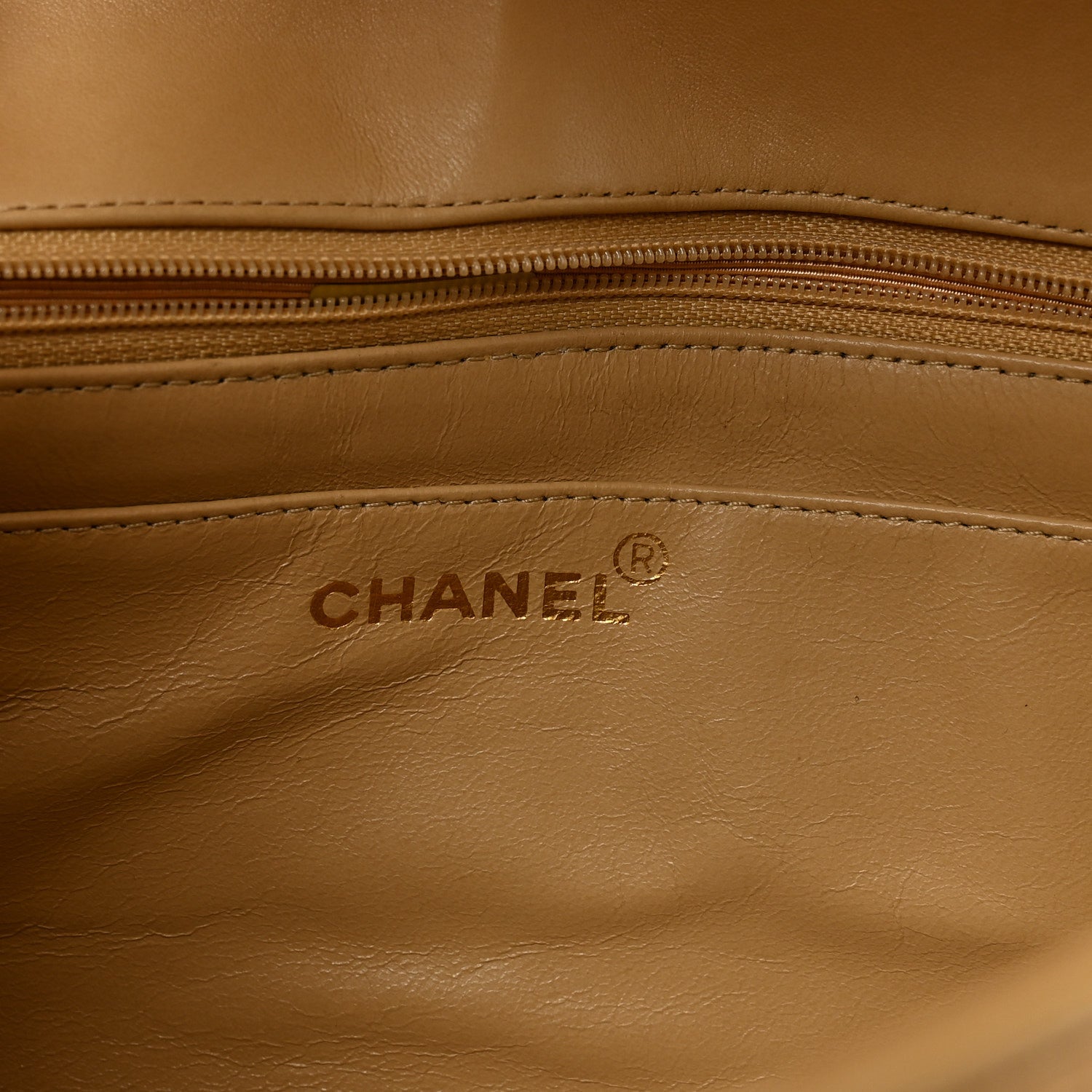 Lambskin Quilted Medium Single Flap Beige