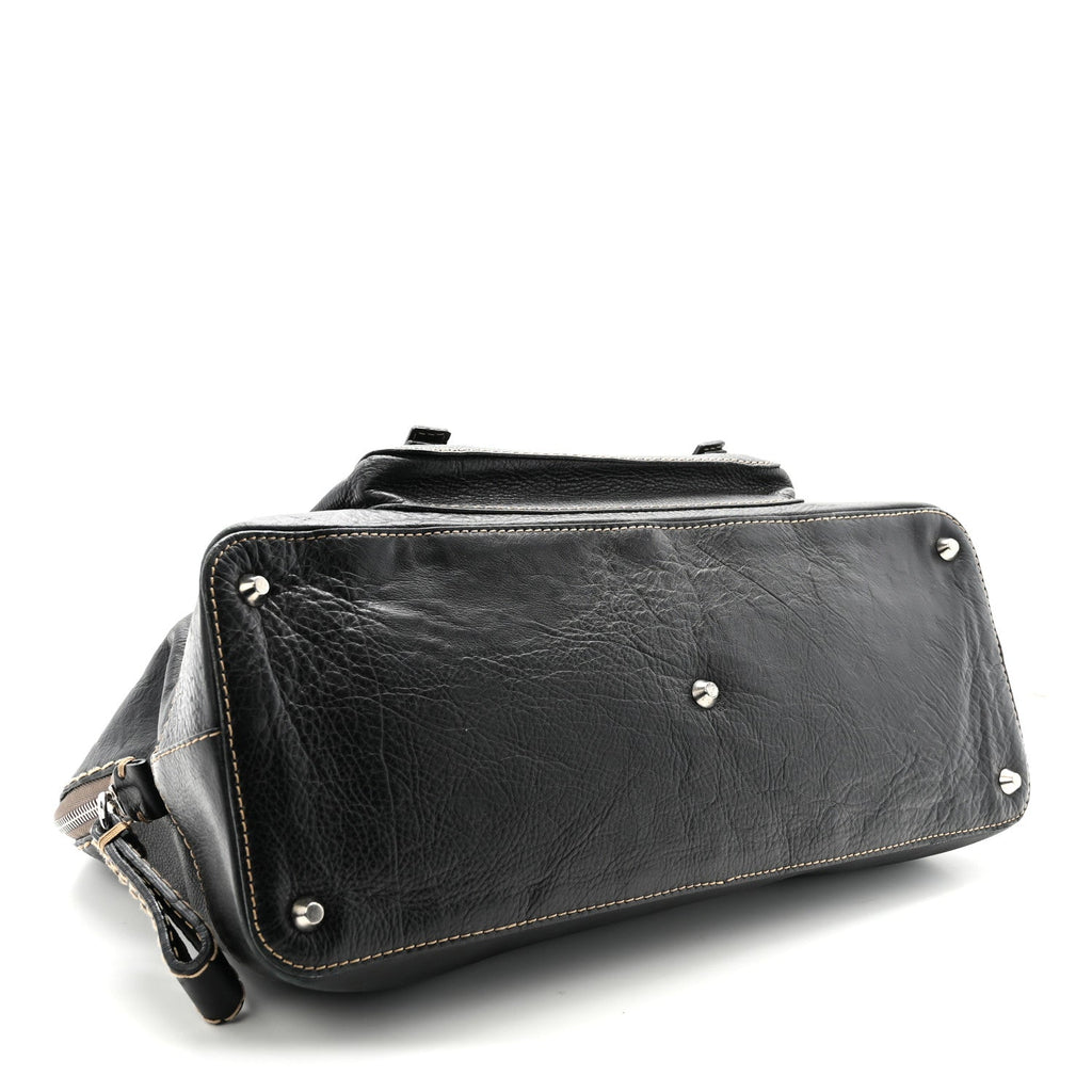 Calfskin Edith Dome Bowler Black