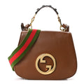 Roxy Calfskin Web Medium Blondie Shoulder Flap Bag Cuir