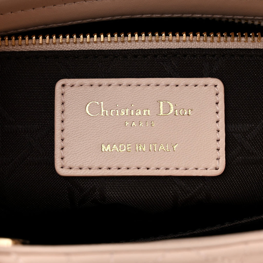 Lambskin Cannage Small Lucky Badges My Lady Dior Pink