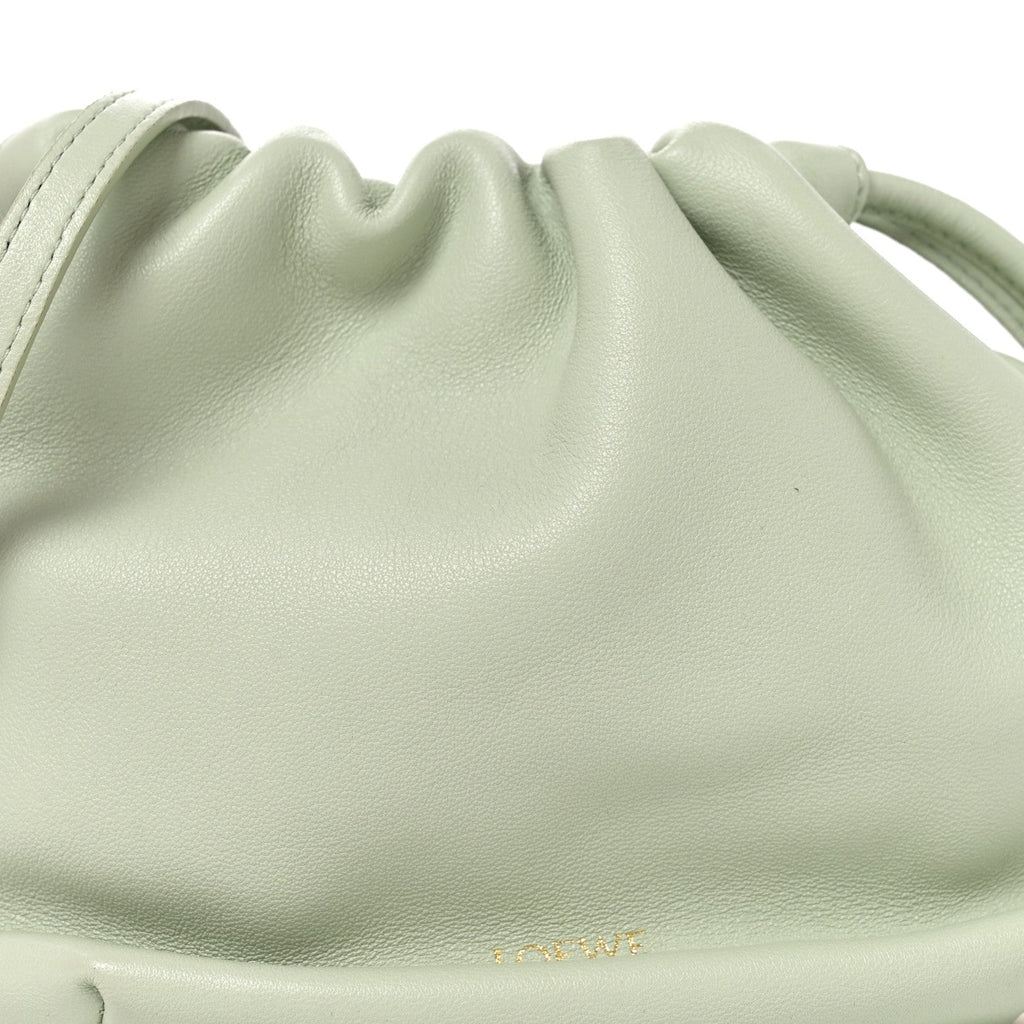 Mellow Nappa Donut Chain Mini Flamenco Knot Clutch Spring Jade