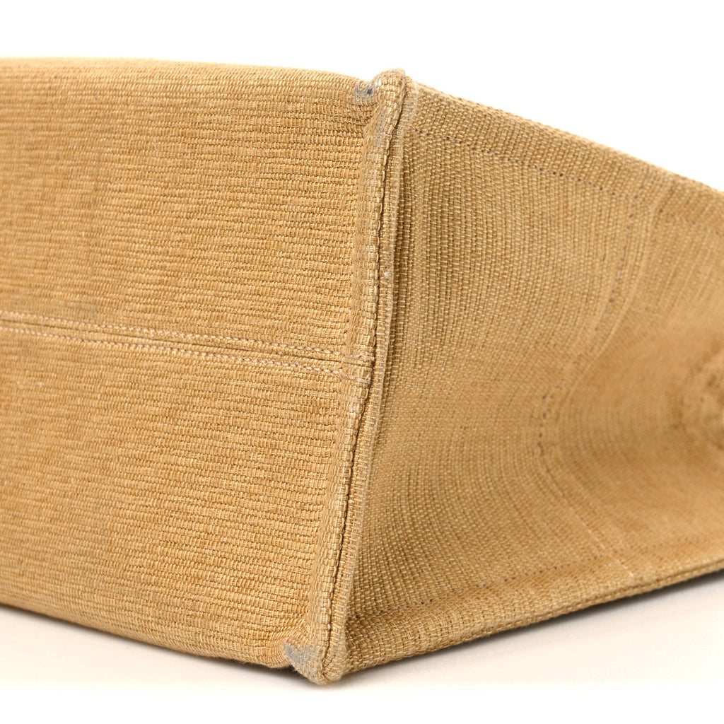 Canvas Calfskin Triomphe Large Cabas Thais Natural Tan