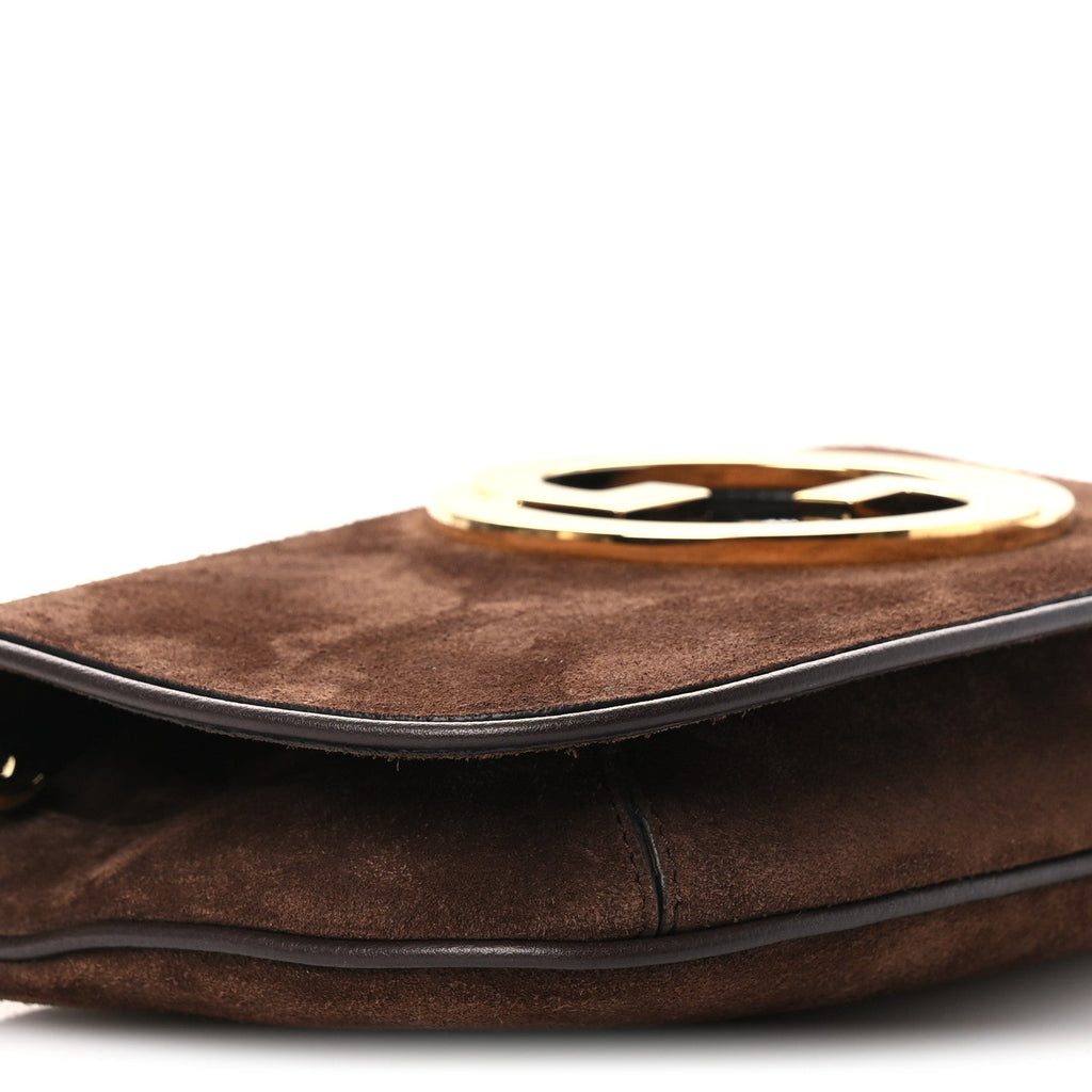 Suede Talco Roxy Calfskin Blondie Chain Shoulder Flap Bag Burnt Satin