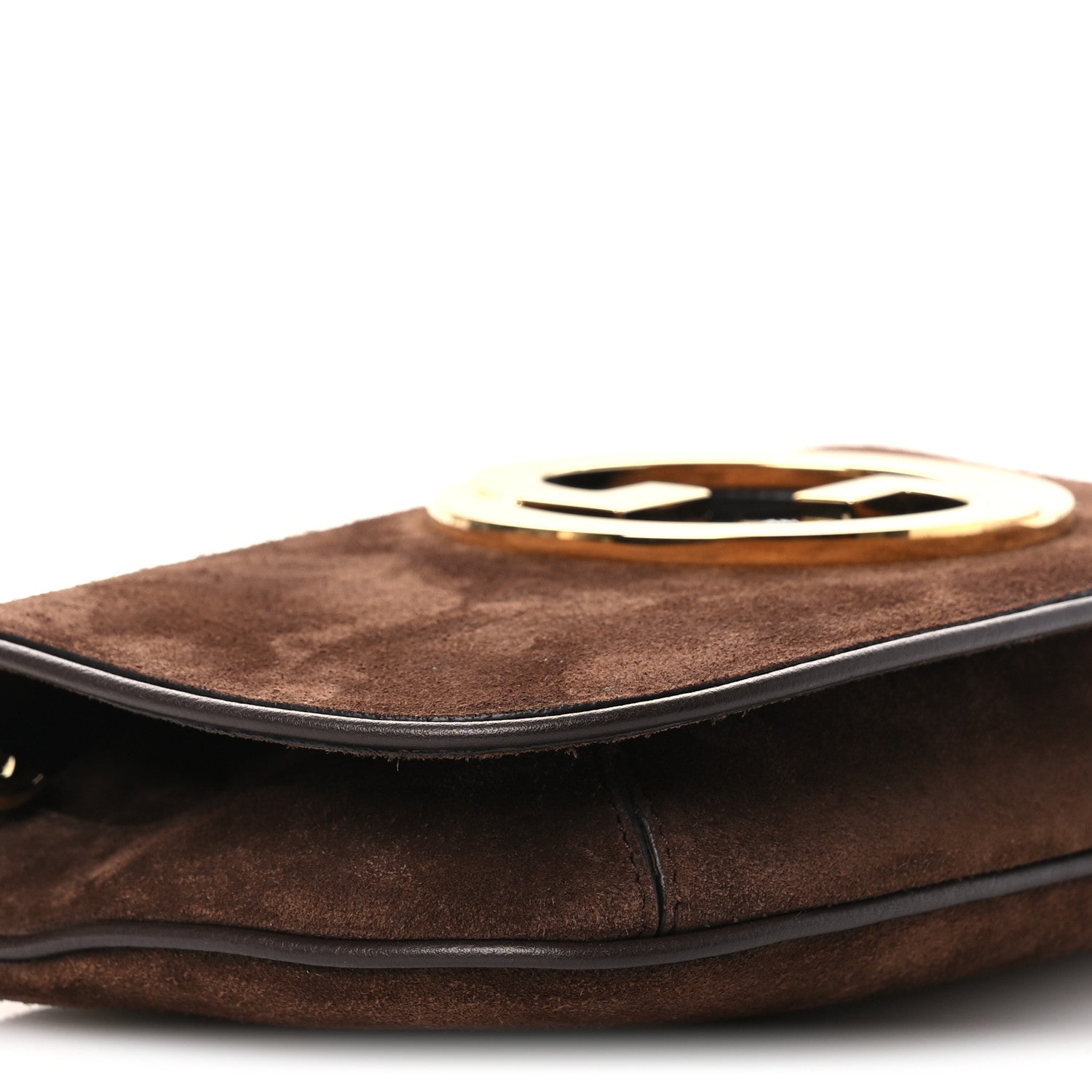 Suede Talco Roxy Calfskin Blondie Chain Shoulder Flap Bag Burnt Satin