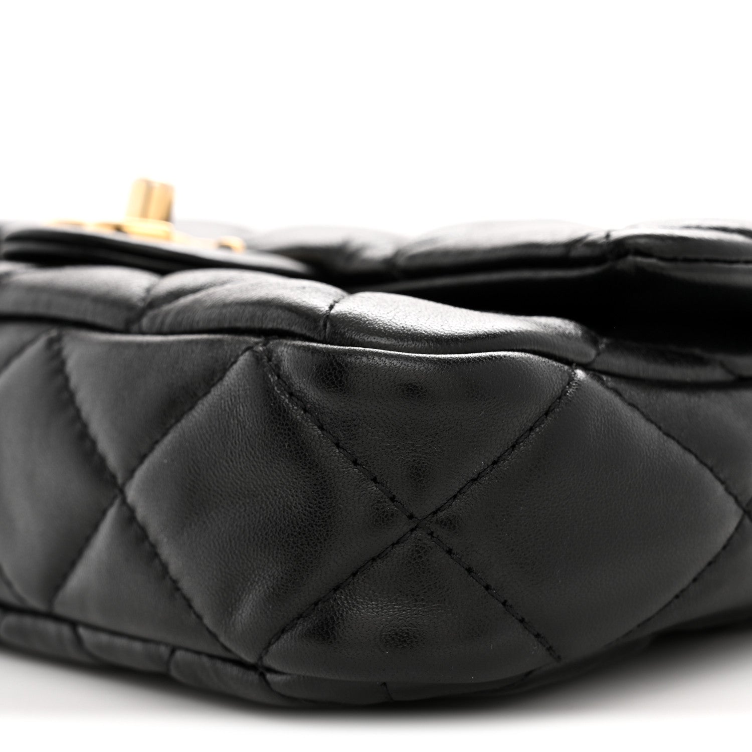 Lambskin Quilted Small Funky Town Flap Black