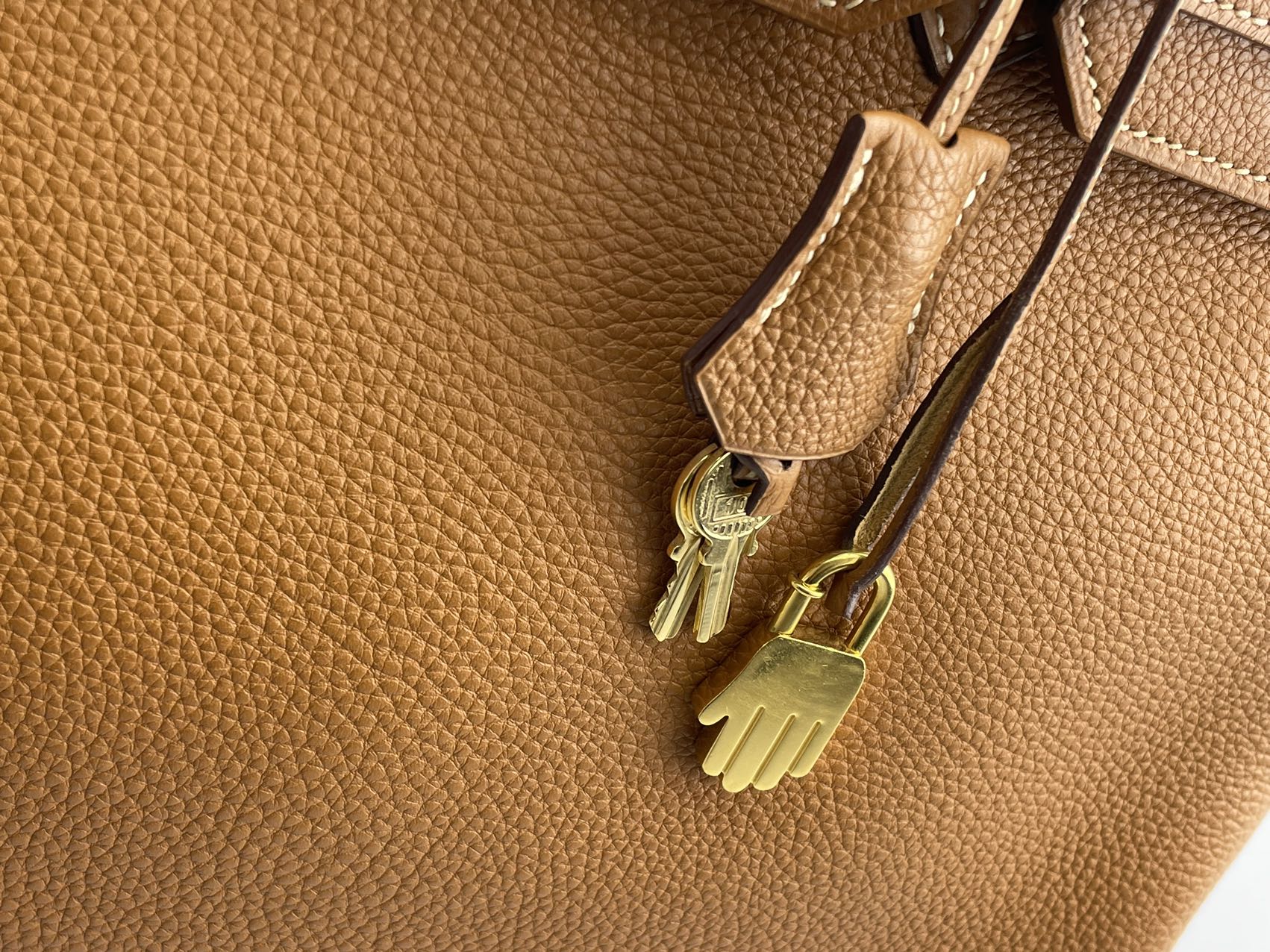 Hermes   Birkin 35 in gold vintage Togo leather