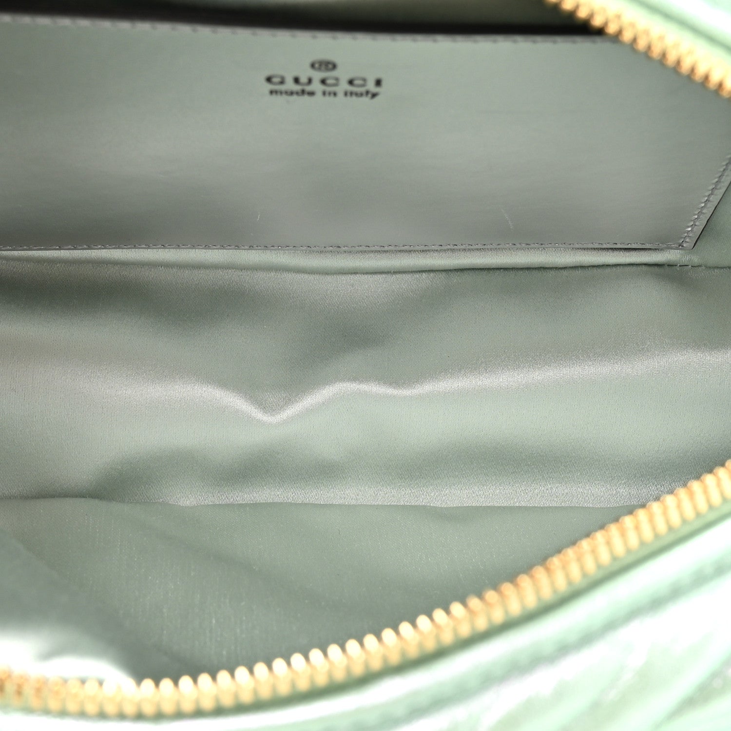Iridescent Nappa Chevron Matelasse Small GG Marmont Chain Shoulder Bag Iridescent Salvy Green