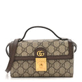 GG Supreme Monogram Calfskin Mini Ophidia Top Handle Bag Beige Ebony New Acero