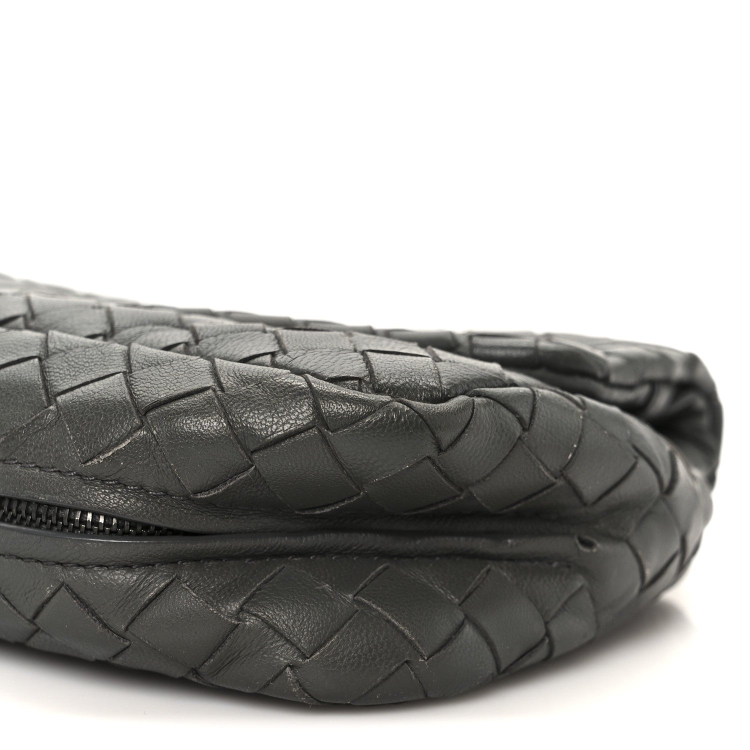 Nappa Intrecciato Small Chain Crossbody Light Grey