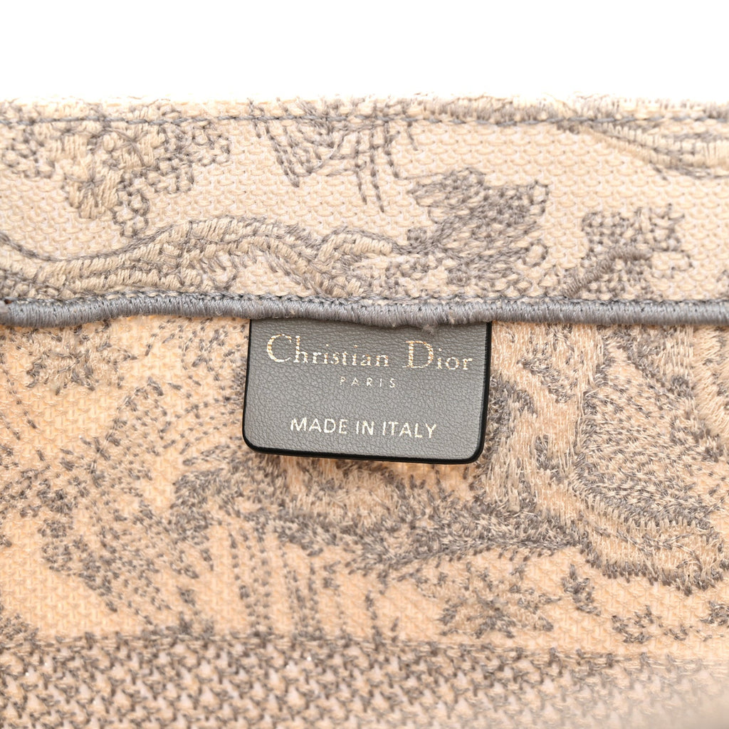 Canvas Embroidered Medium Dioriviera Toile De Jouy Book Tote Gray