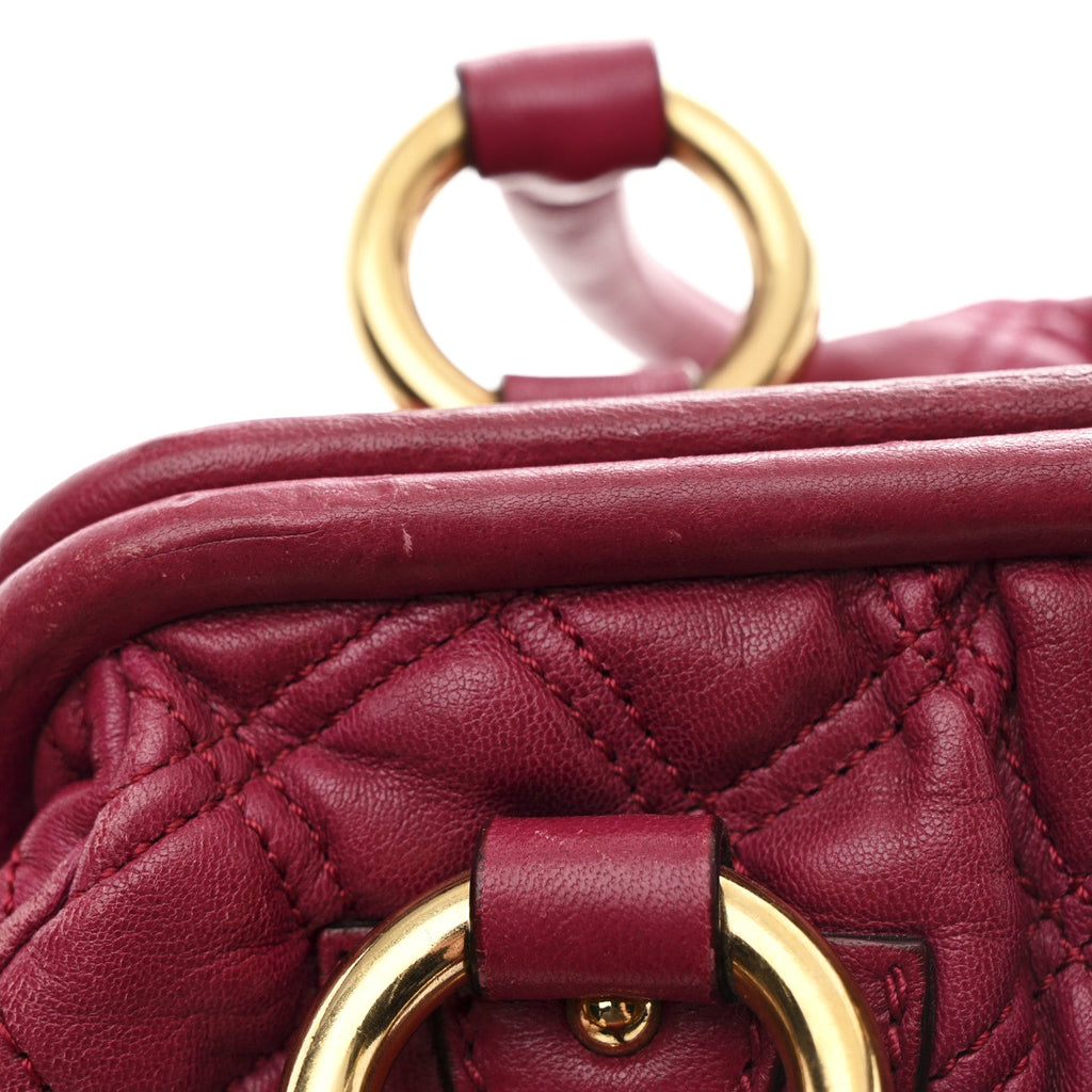 Calfskin Quilted Leather Stam Bag Pink
