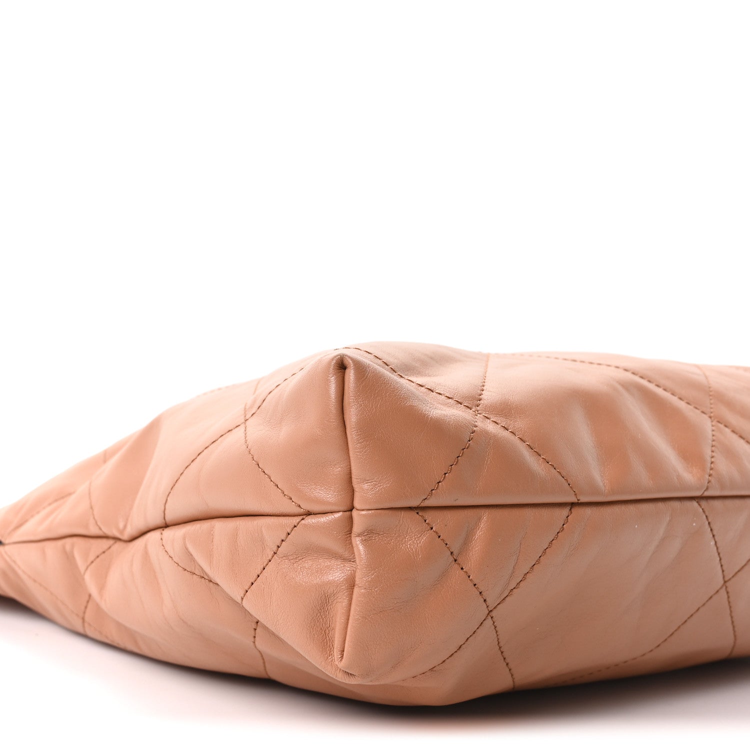 Shiny Calfskin Quilted Small Chanel 22 Beige
