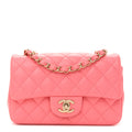Lambskin Quilted Mini Rectangular Flap Pink
