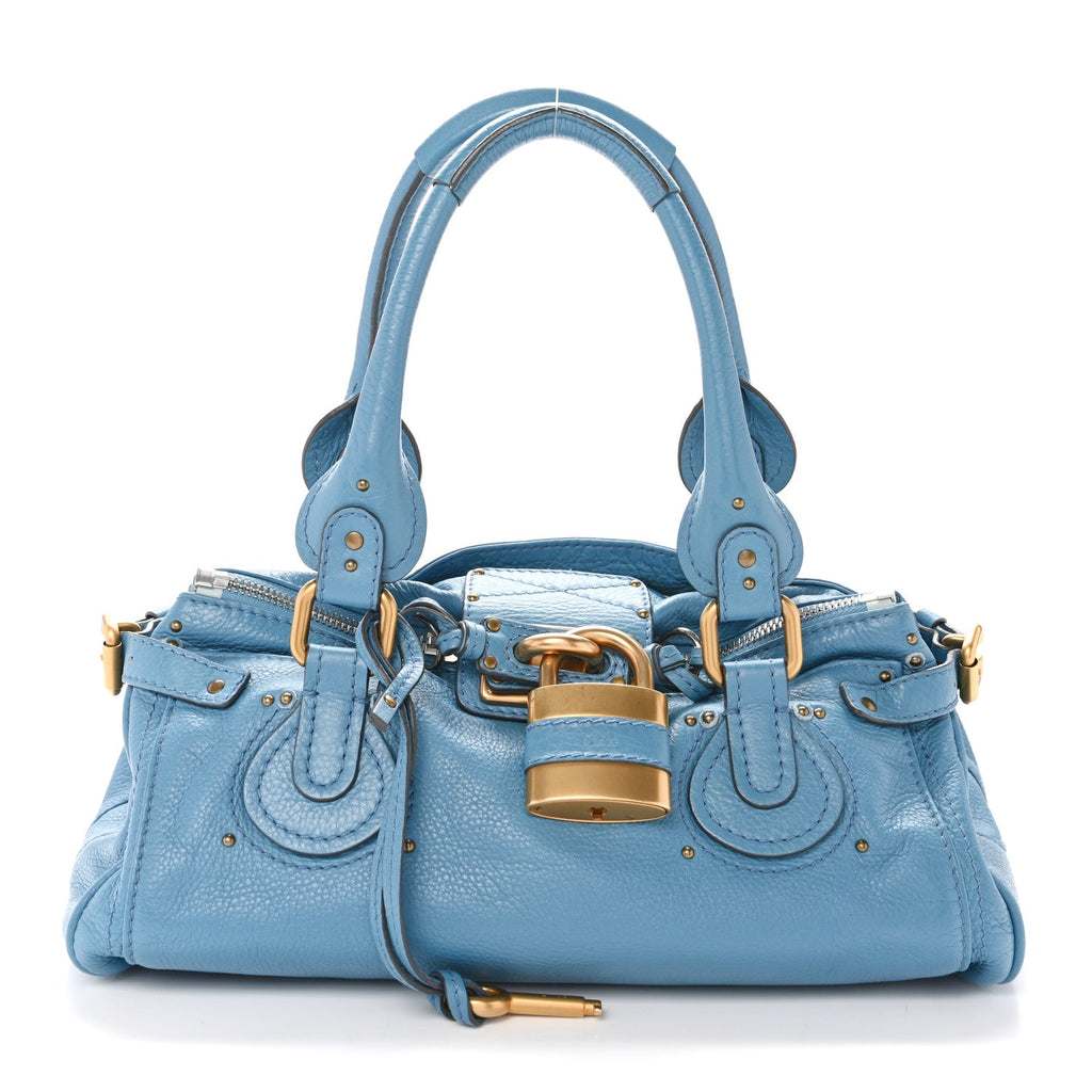 Calfskin Medium Paddington Satchel Light Blue
