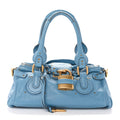 Calfskin Medium Paddington Satchel Light Blue