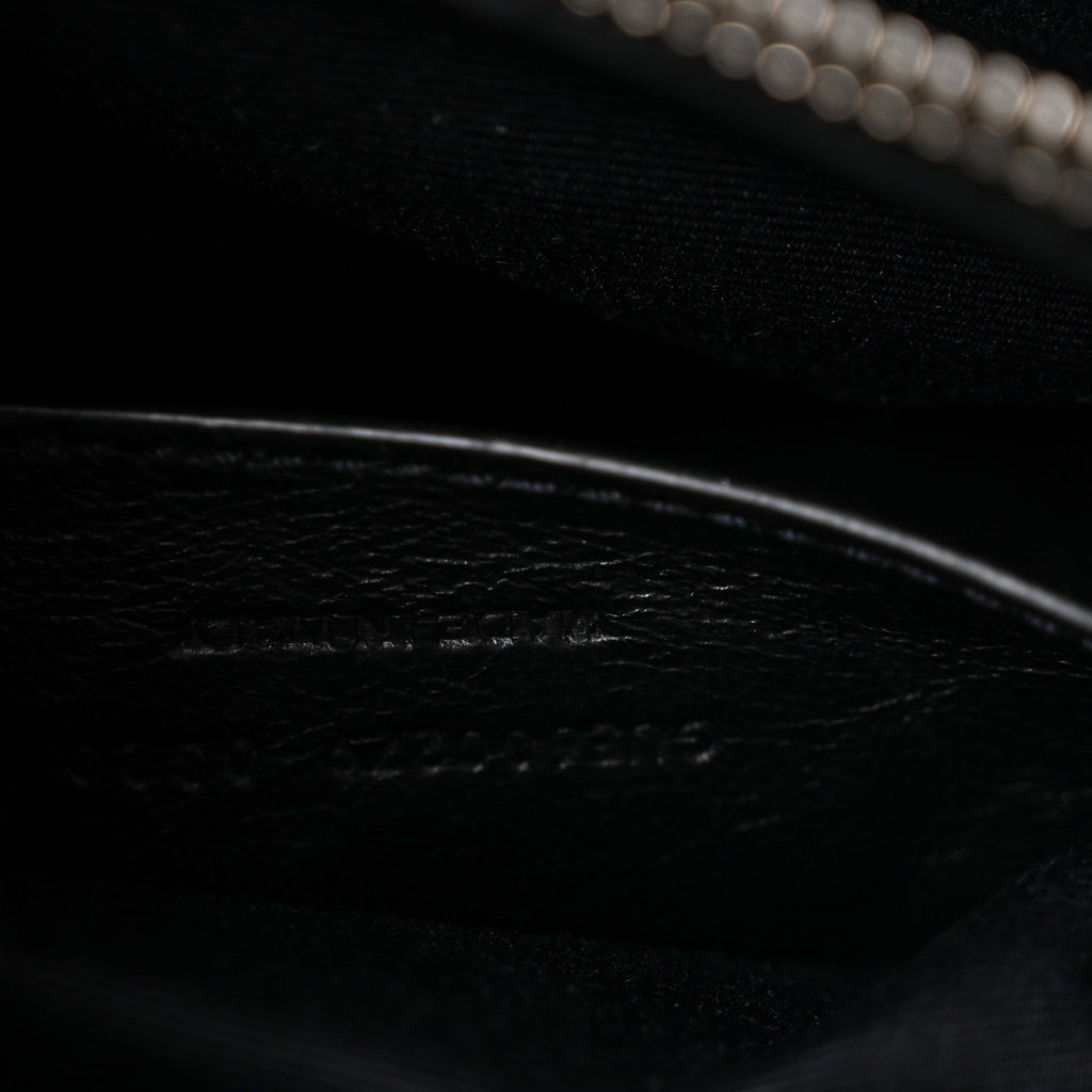 Sheepskin Matelasse Chevron Monogram Medium College Bag Black