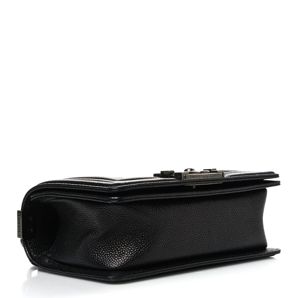 Caviar Quilted Small Boy Flap Black