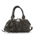 Calfskin Medium Paddington Satchel Gris Vert