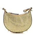 Crystal Vitello Laminato Suede FF Nano Fendigraphy Hobo Charm Platino