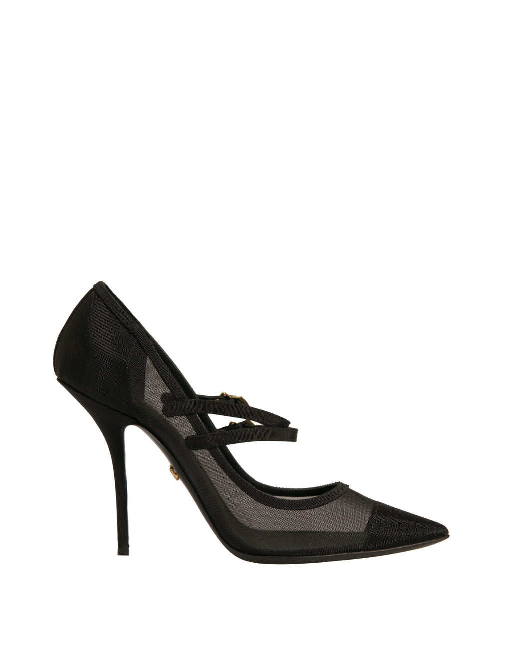 Dolce & Gabbana Black Mesh Mary Jane High Heels Pumps Women's Shoes