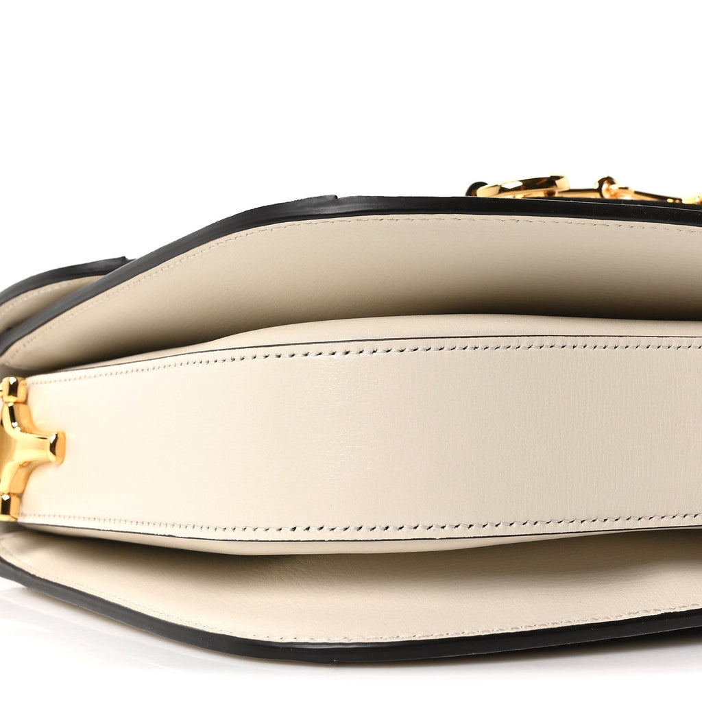GG Supreme Monogram Horsebit 1955 Shoulder Bag Beige Mystic White