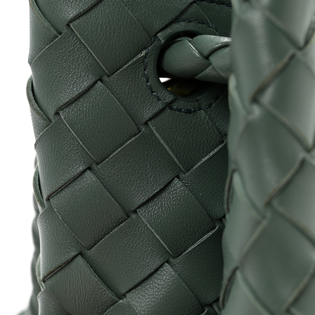 Nappa Intrecciato Medium Andiamo Shoulder Bag Aloe