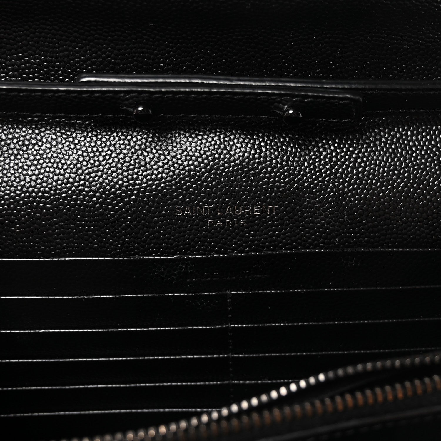Grain De Poudre Matelasse Chevron Monogram Monochrome Chain Wallet Black
