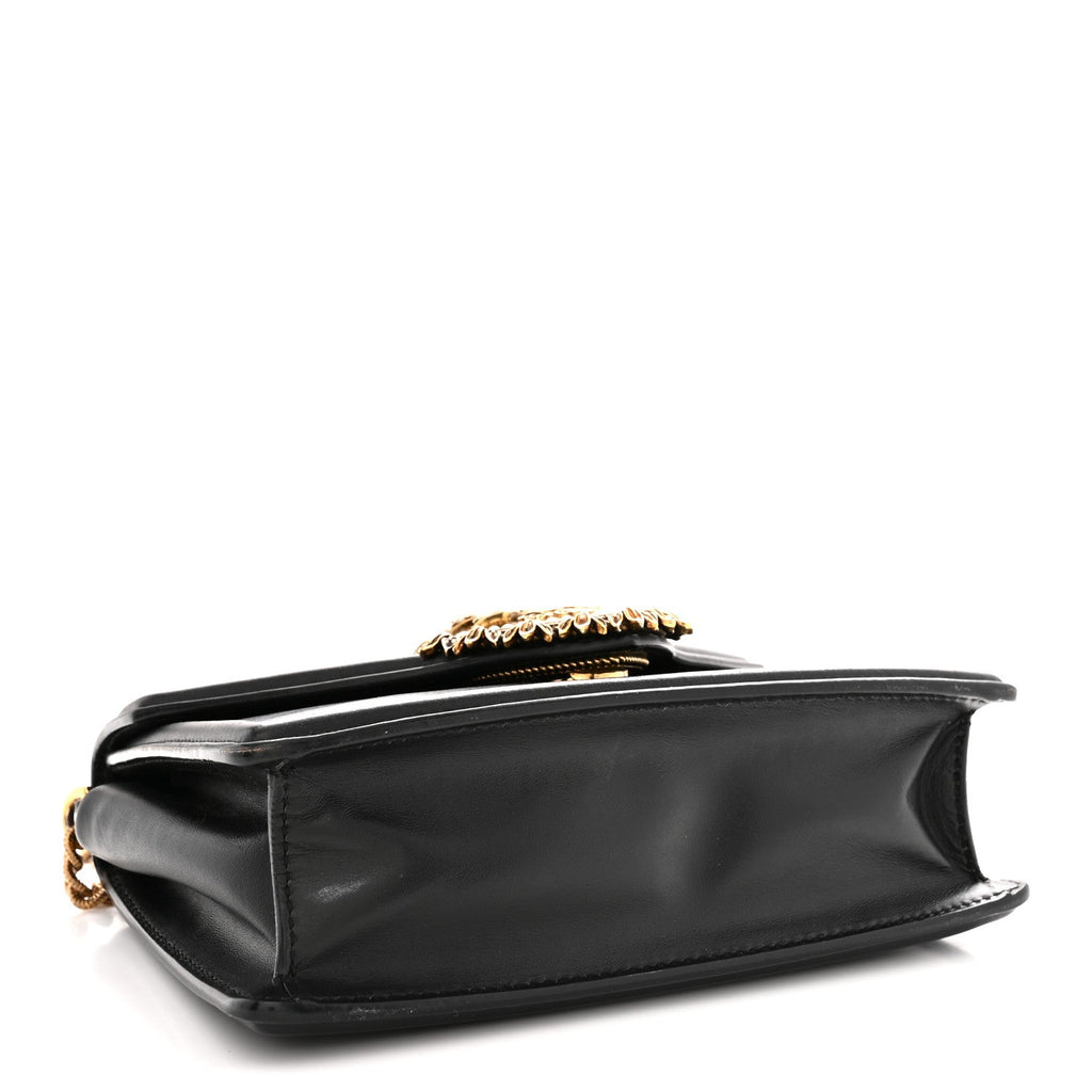 Smooth Calfskin Small Devotion Envelope Top Handle Bag Black