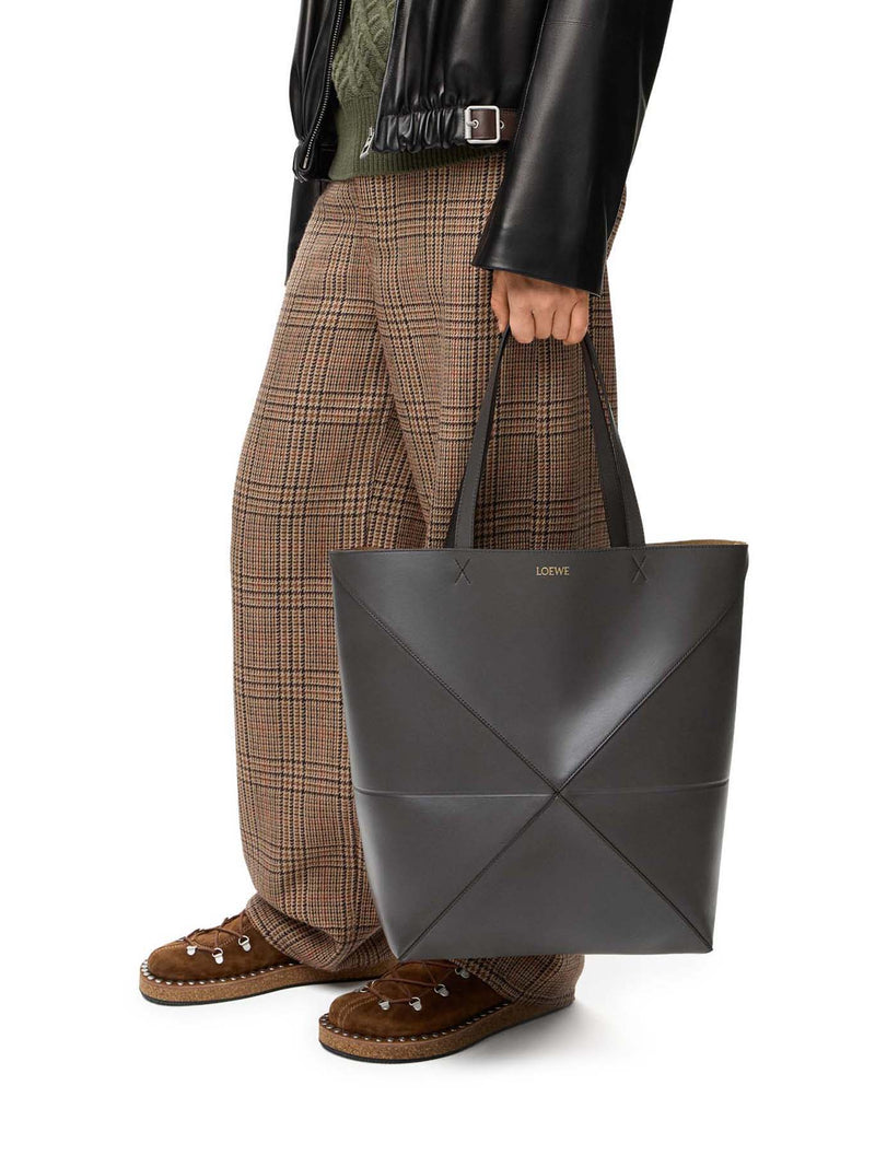 Loewe Men Puzzle Fold Tote Xl Bag In Polished Calfskin