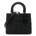Ultra Matte Calfskin Cannage Medium Lady Dior Black