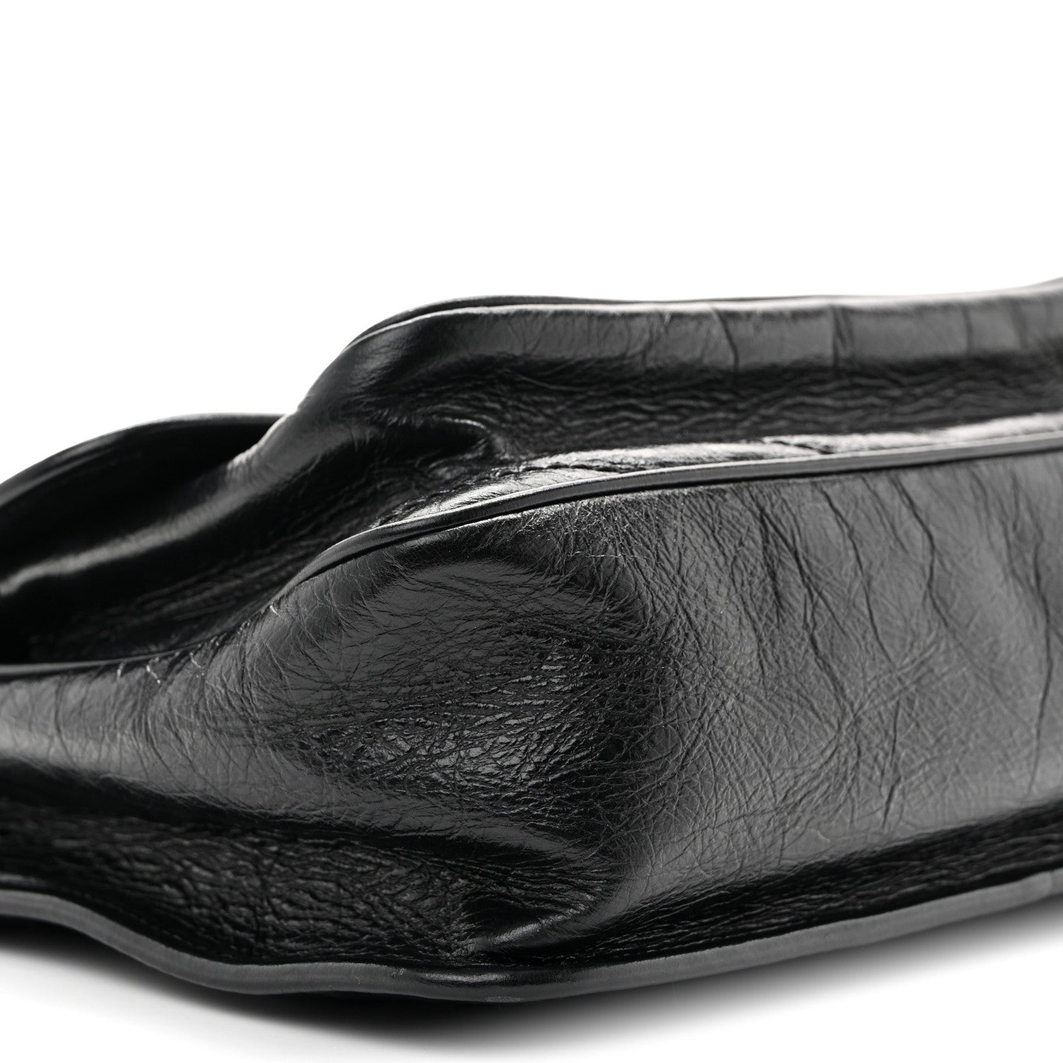 Crinkled Calfskin Matelasse Monogram Medium Niki Chain Satchel Black