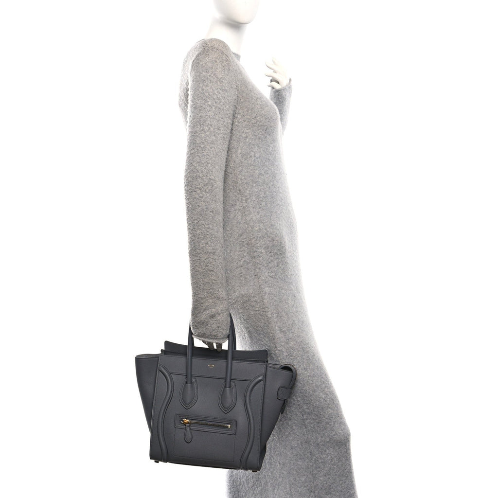 Baby Drummed Calfskin Micro Luggage Kohl