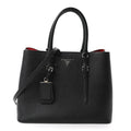 Saffiano Cuir Large Double Bag Black Fuoco
