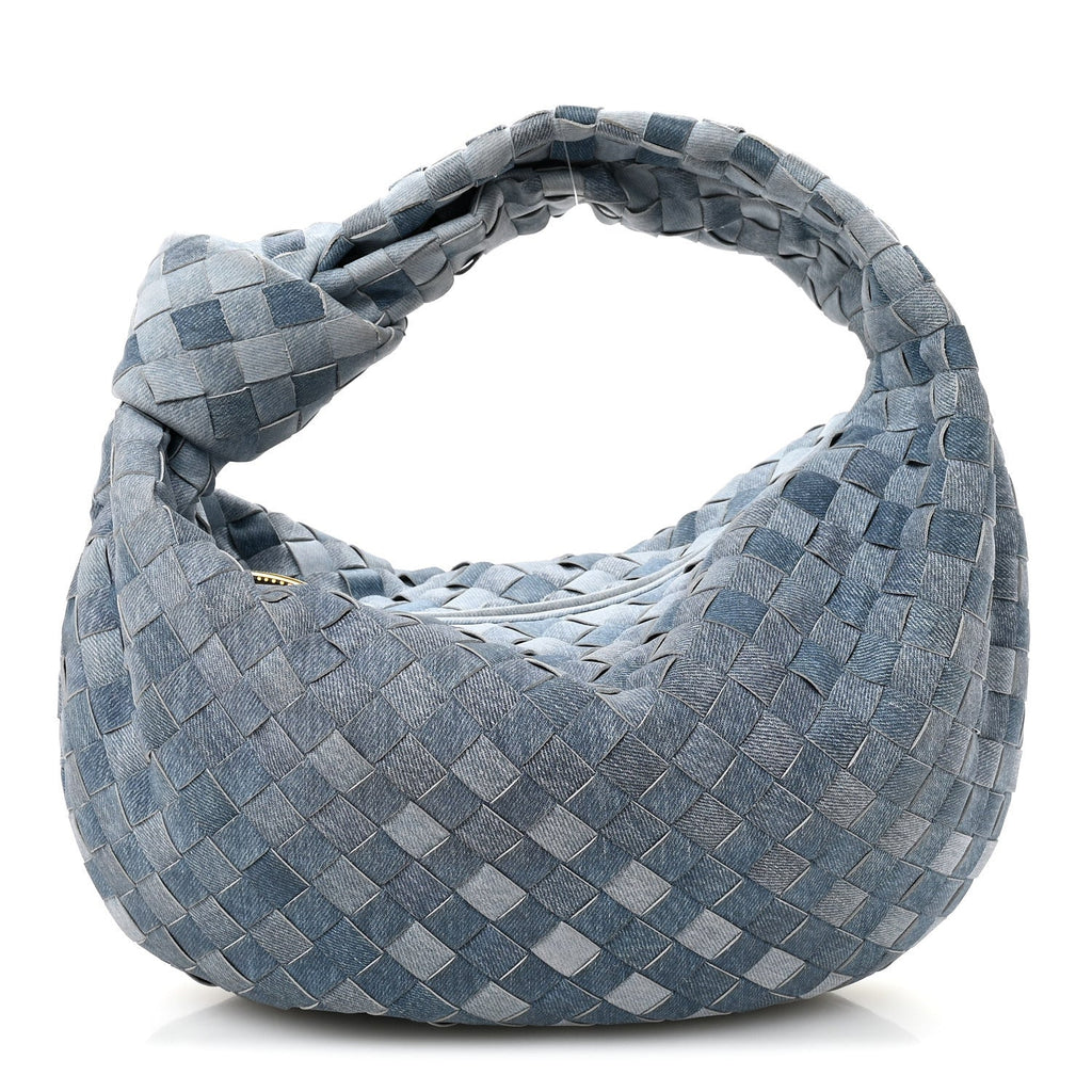 Nappa Denim Effect Intrecciato Teen Jodie Hobo Denim