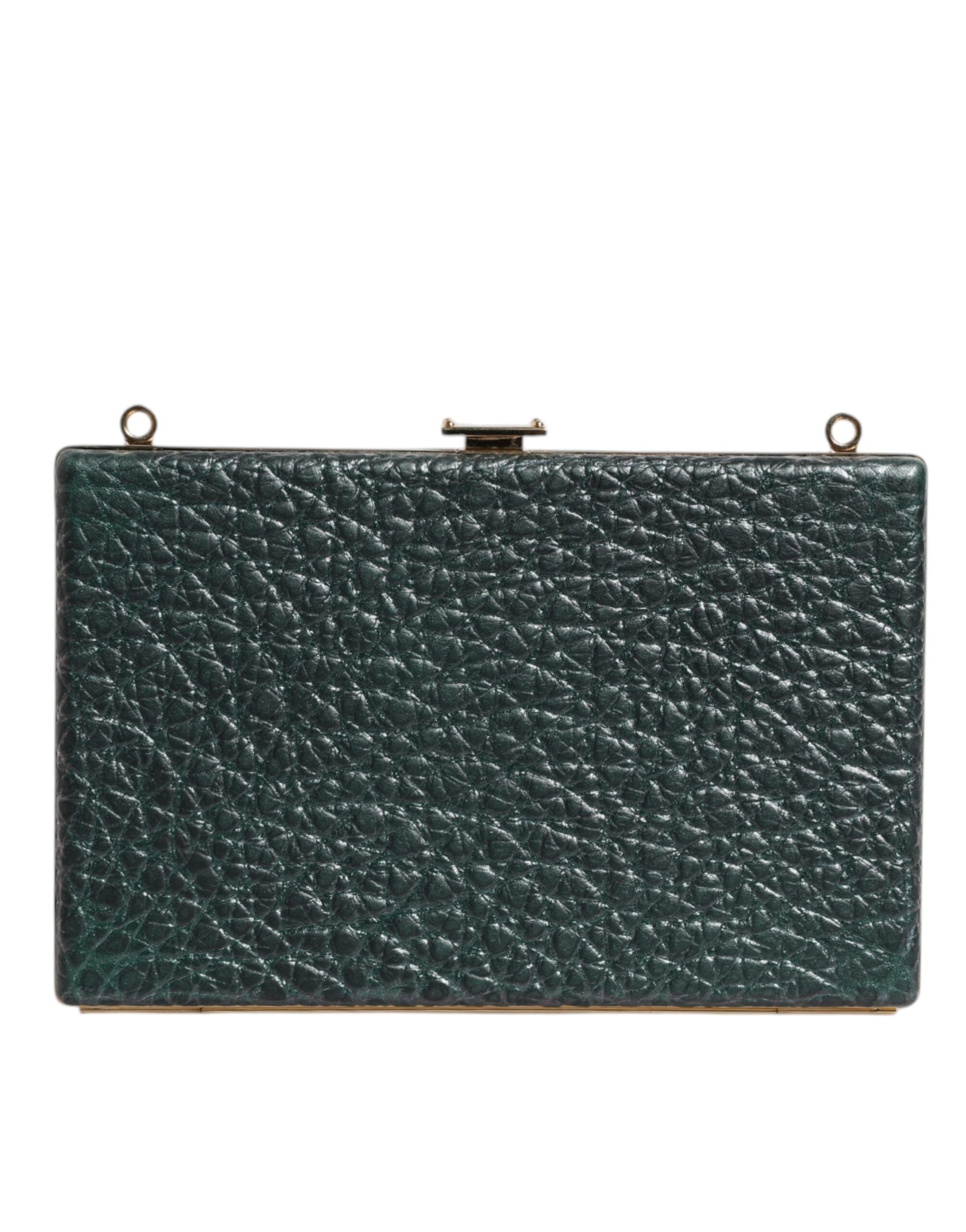 Dolce & Gabbana Black Leather Clutch Evening Crossbody Women's Bag