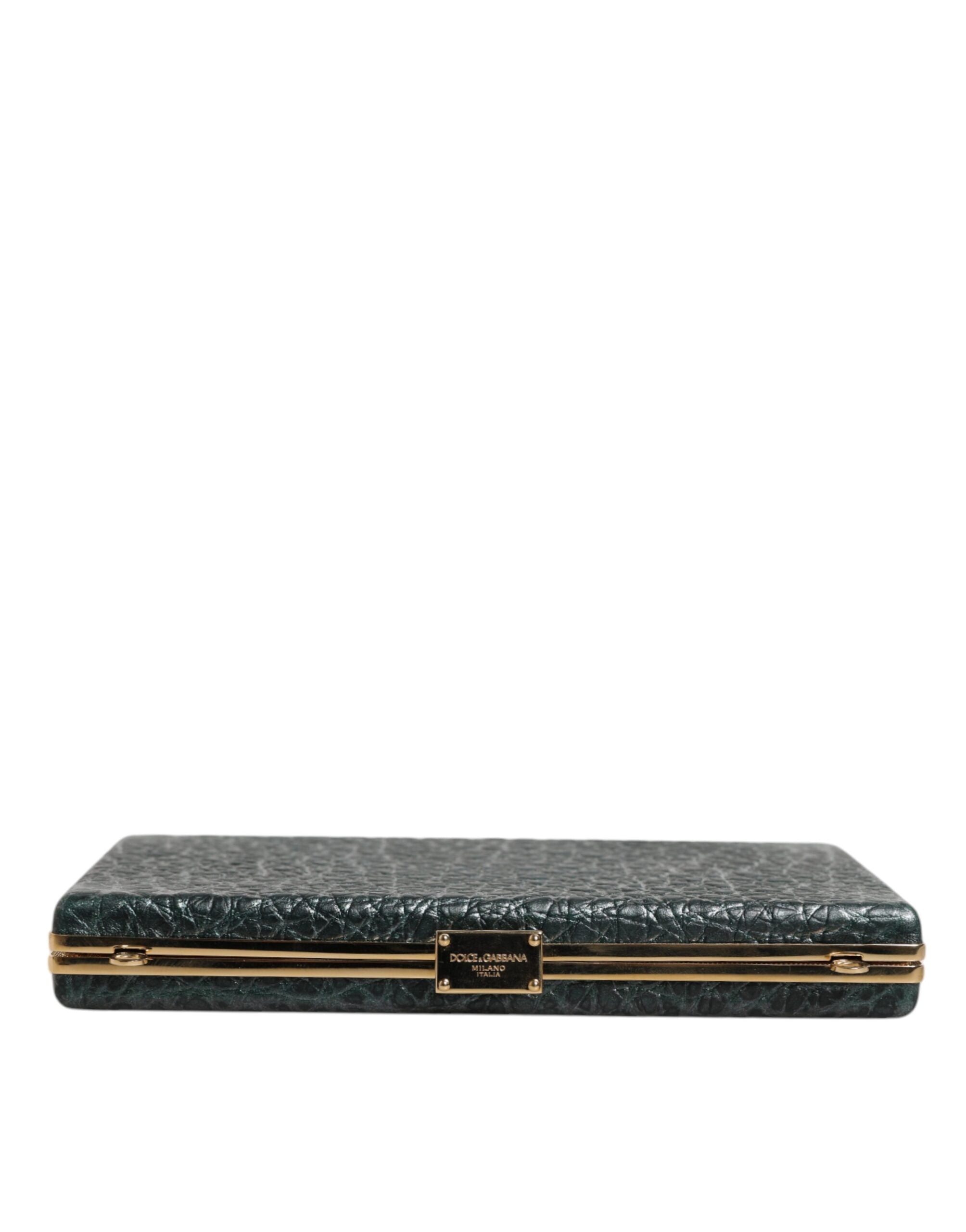 Dolce & Gabbana Black Leather Clutch Evening Crossbody Women's Bag