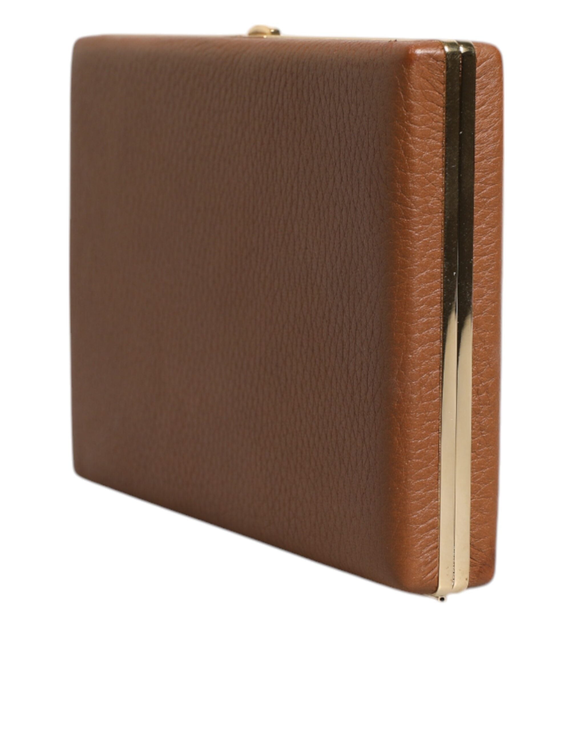 Dolce & Gabbana Brown Leather Clutch Evening Crossbody Women's Bag ( )