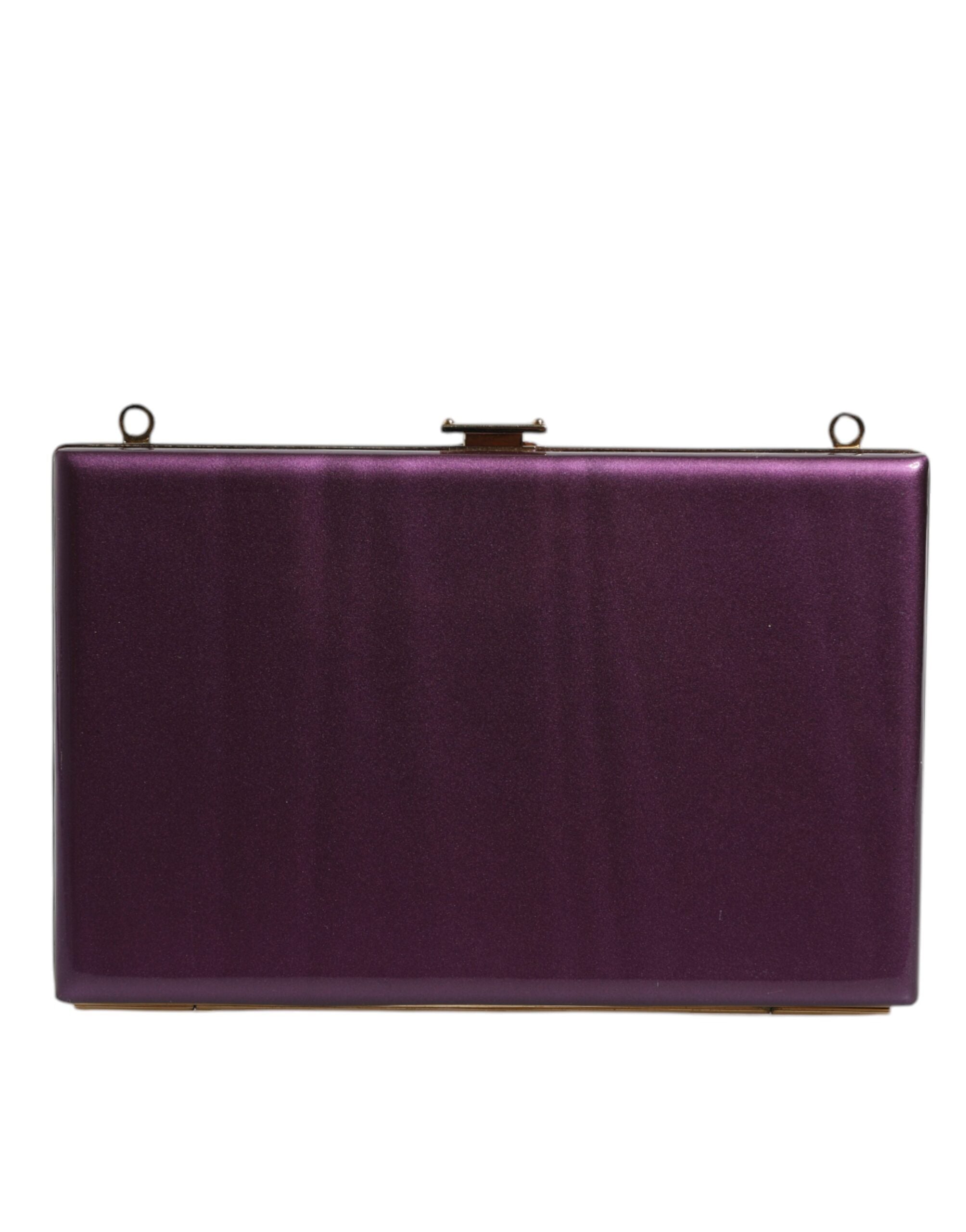 Dolce & Gabbana Purple Leather Clutch Evening Crossbody Women's Bag ( )