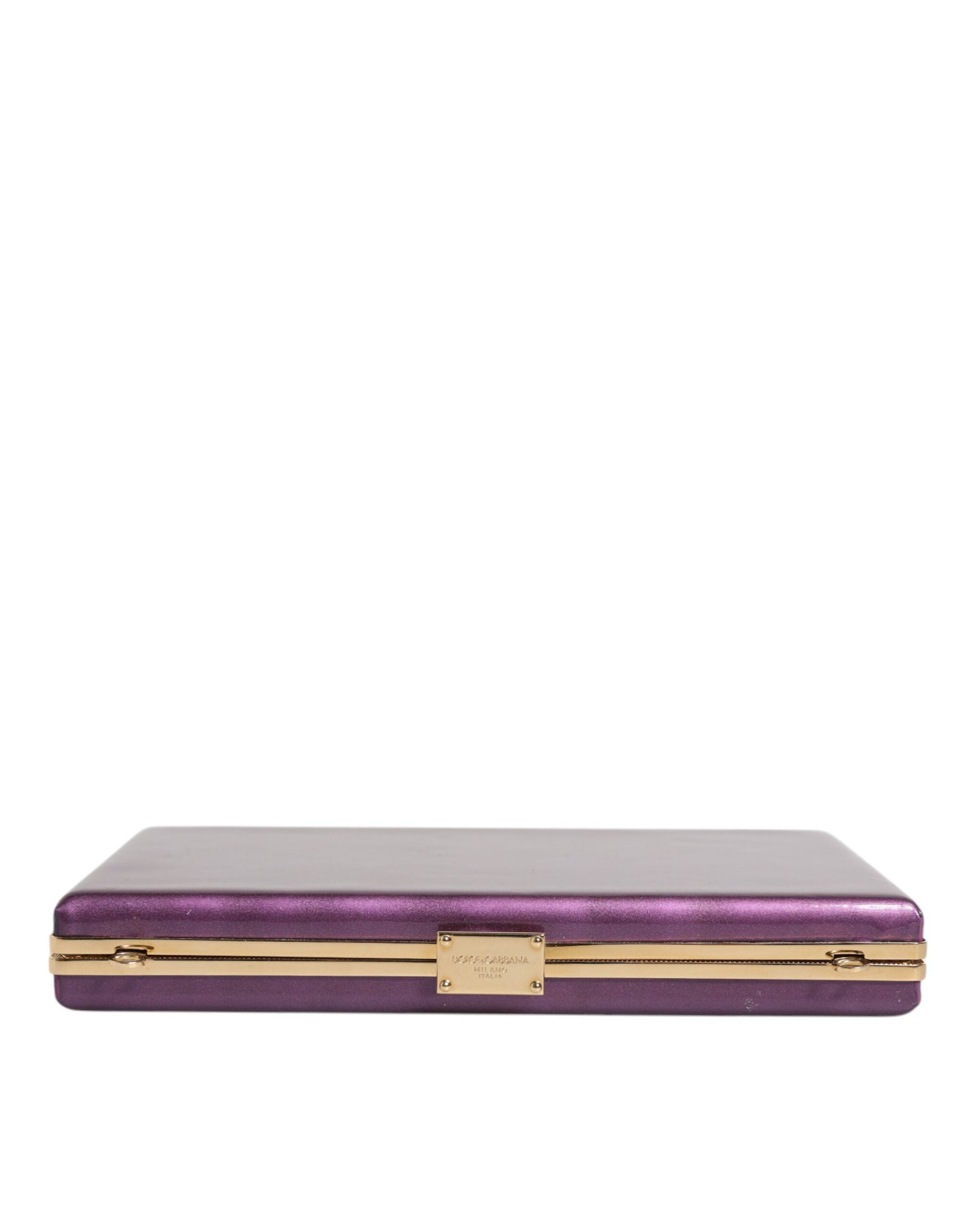Dolce & Gabbana Purple Leather Clutch Evening Crossbody Women's Bag ( )