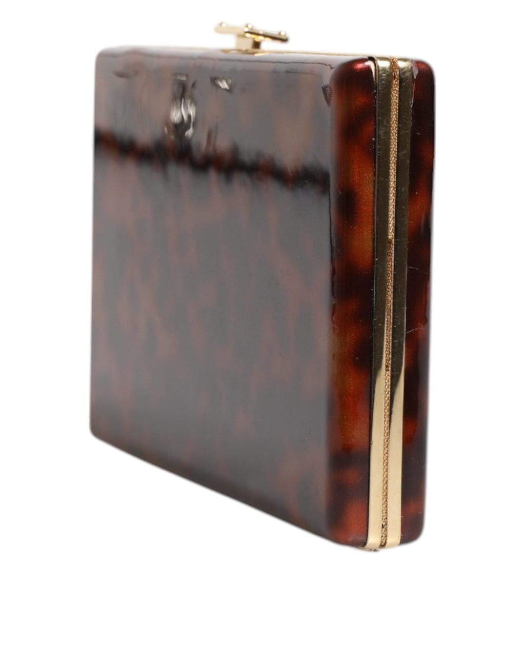 Dolce & Gabbana Brown Leather Clutch Evening Crossbody Women's Bag ( )