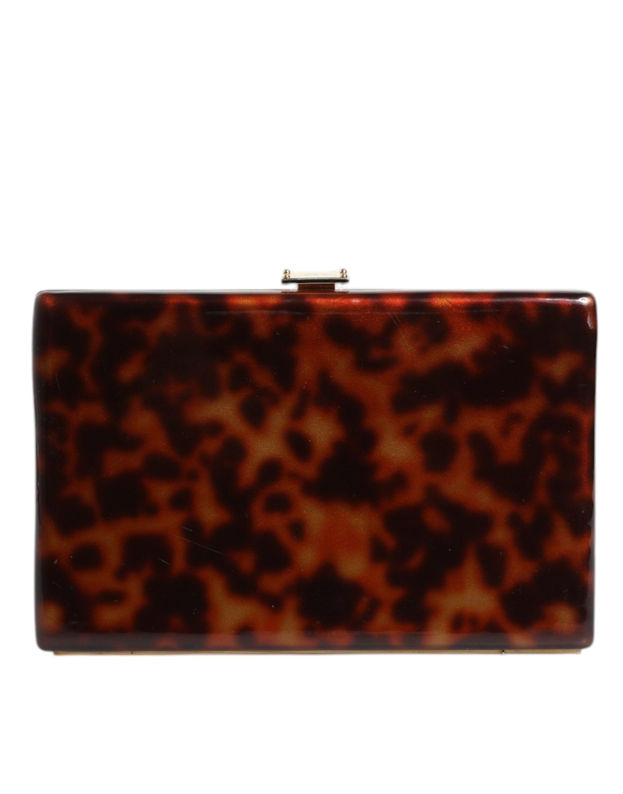 Dolce & Gabbana Brown Leather Clutch Evening Crossbody Women's Bag ( )