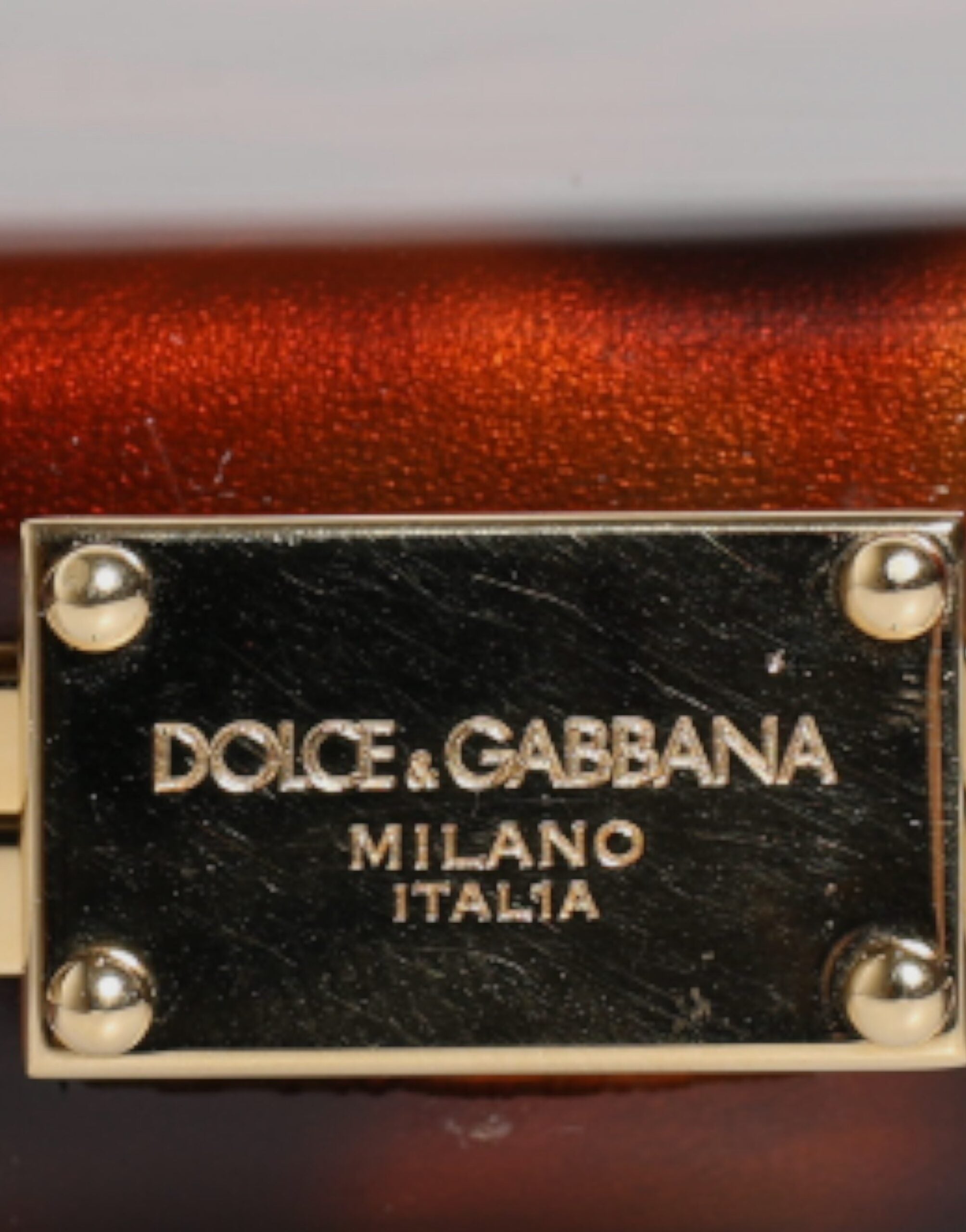Dolce & Gabbana Brown Leather Clutch Evening Crossbody Women's Bag ( )