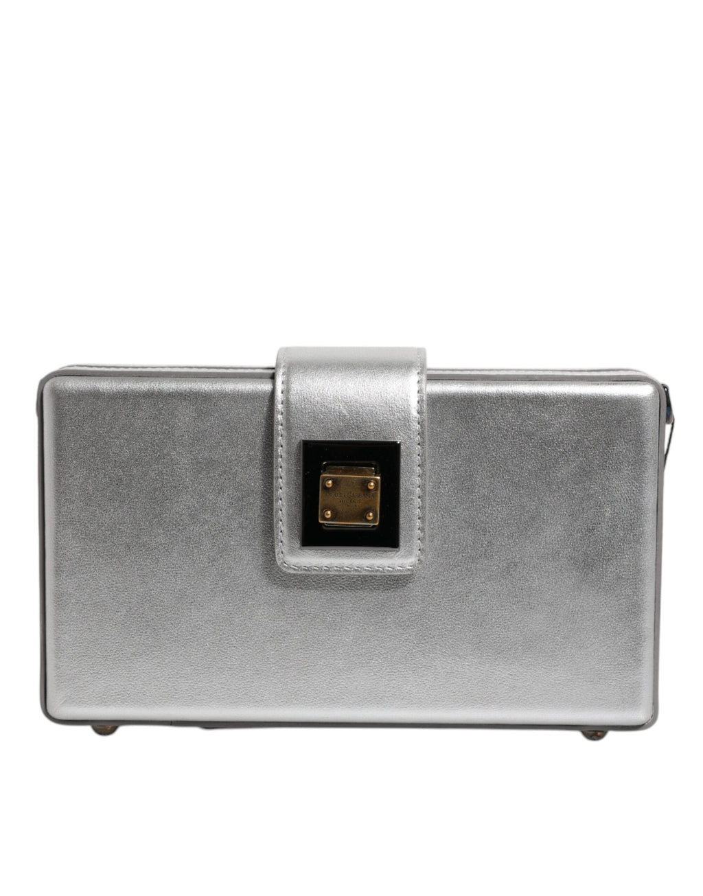 Dolce & Gabbana Metallic Silver DG BOX Leather Shoulder Strap Women's Bag ( )