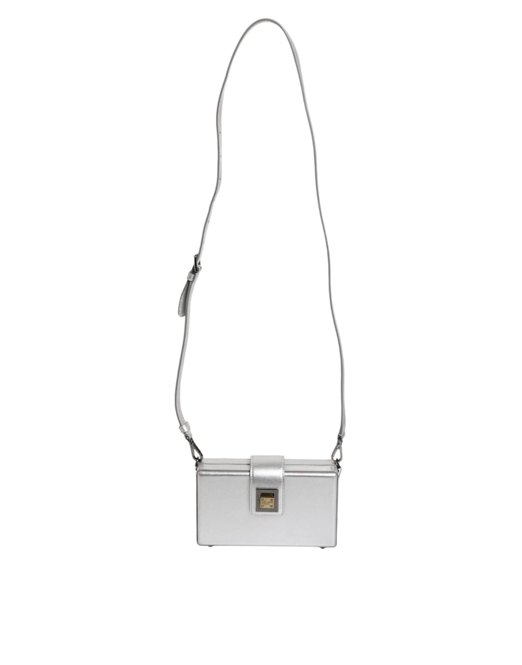 Dolce & Gabbana Metallic Silver DG BOX Leather Shoulder Strap Women's Bag ( )
